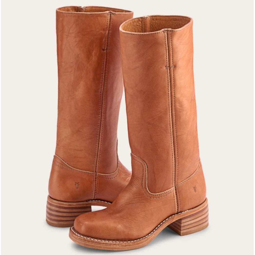 Frye Campus 14L saddle brown tall boots